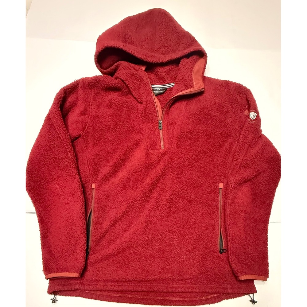 Kuhl Flight Hoody Womens XL Burgundy Red Fleece 1/4 Zip Pullover Jacket